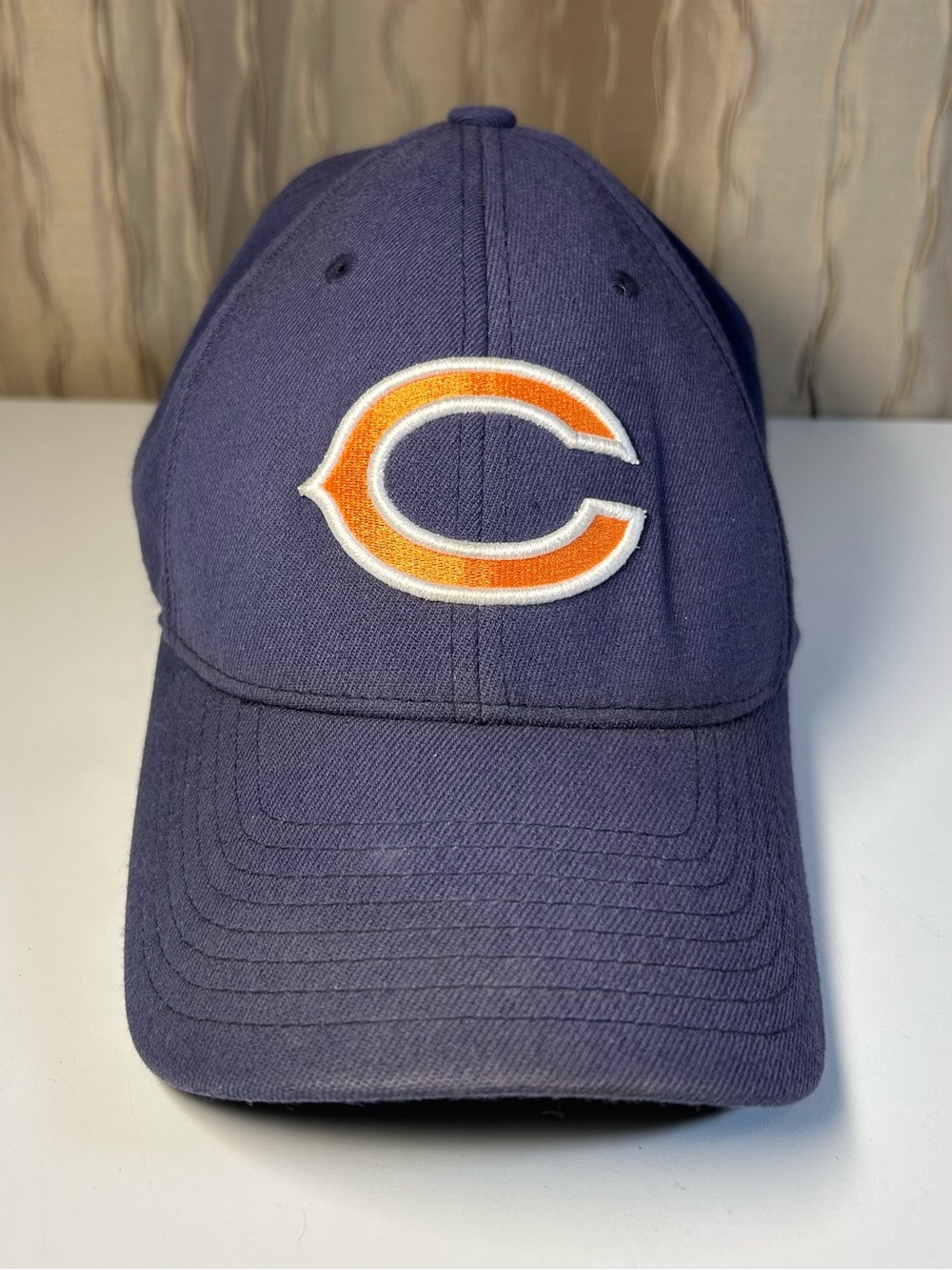 NFL Chicago Bears Reebok Flexfit Navy Blue Orange C Logo One Size Fits All